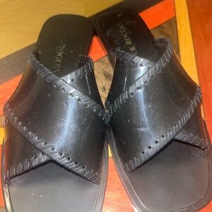 Jack Rogers Black Woven Sandals